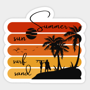 Sun, Surf, Sand: A Perfect Summer Evening Sticker